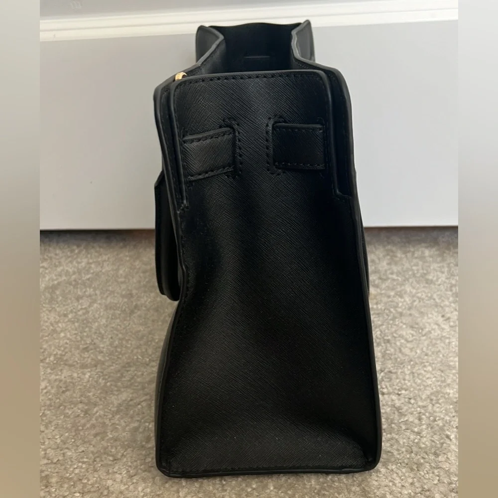 Michael Kors Dillon Black Leather Satchel - Picture 5 of 11